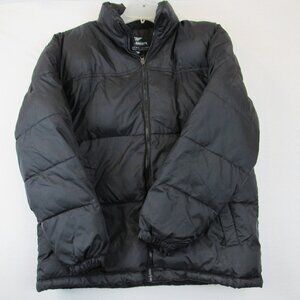 Steve & Barry’s Vintage Double Down Puffer Jacket Men’s Large Black Zip Closure